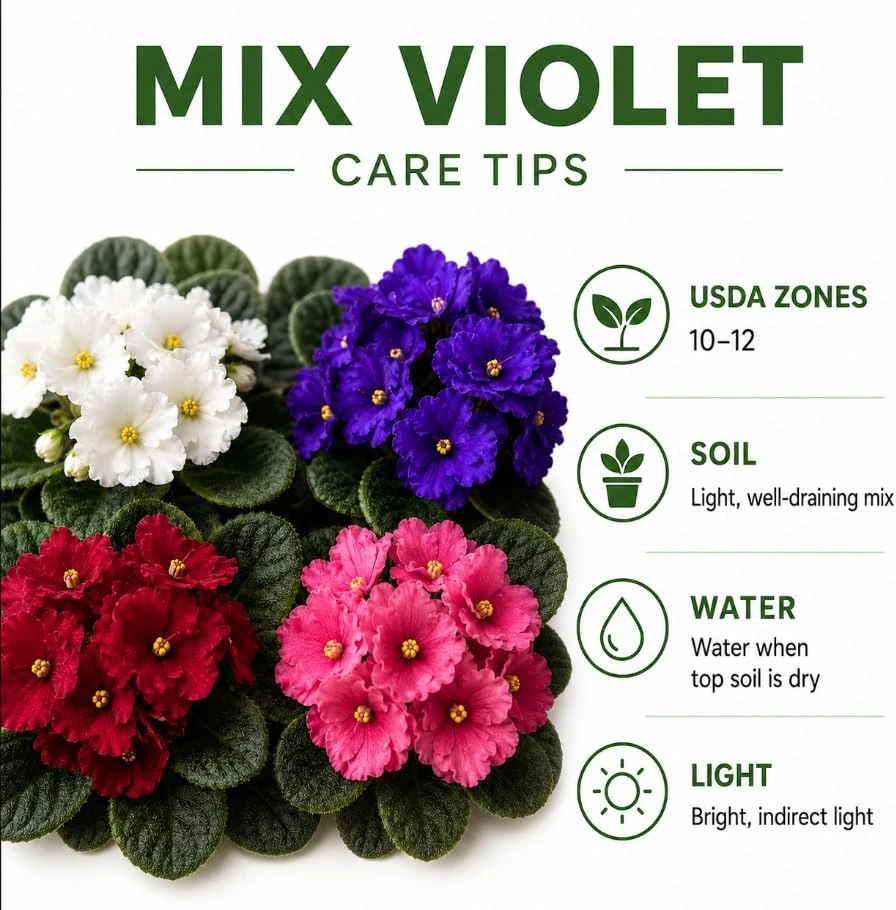 2 African Violet Live Plants - Mixed Colors, Saintpaulia Starter Plants, 4-Inch Pots, Indoor Houseplants - Image 7