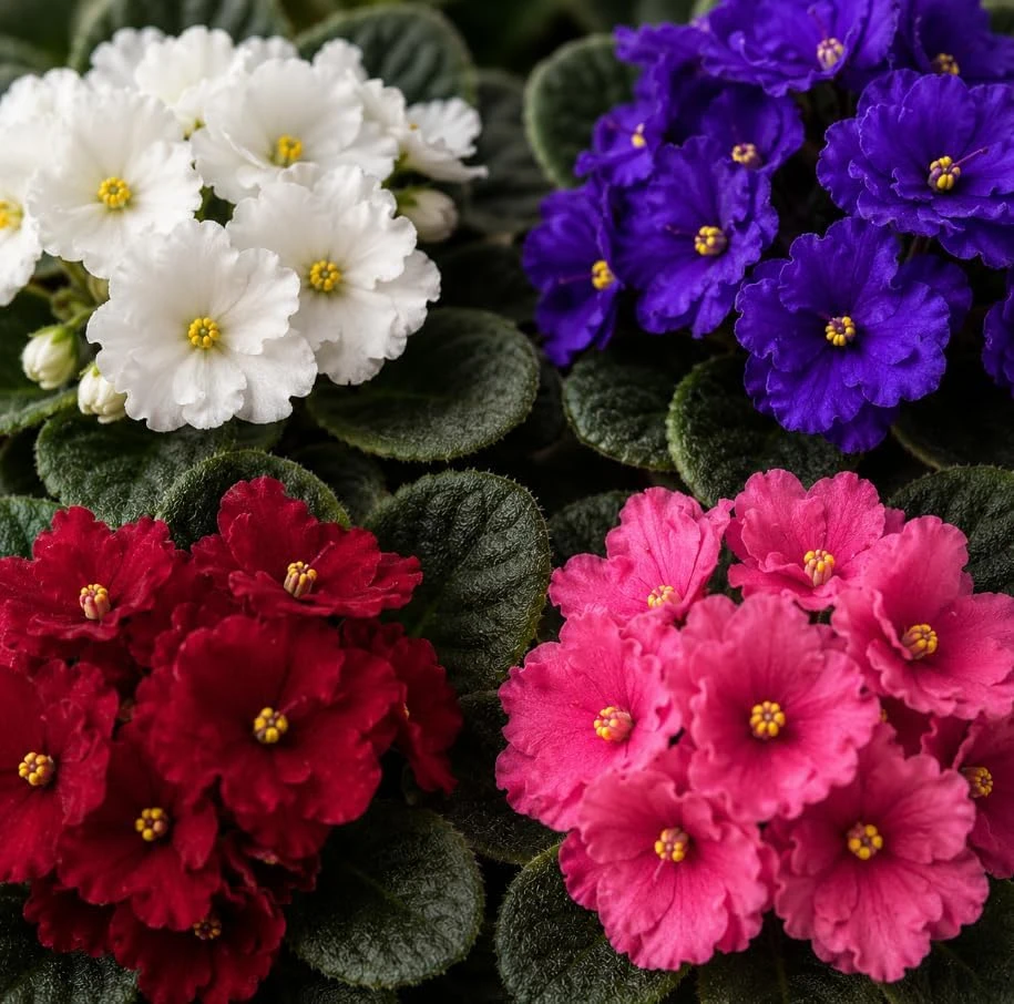 2 Assorted African Violet Live Plants, Mixed Colors, 4 Inch Pots, Indoor - Image 3
