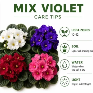 2 Assorted African Violet Live Plants, Mixed Colors, 4 Inch Pots, Indoor - Image 5