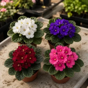 2 Assorted African Violet Live Plants, Mixed Colors, 4 Inch Pots, Indoor - Image 7