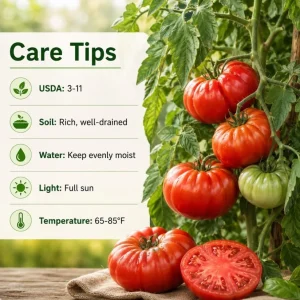 2 Beefsteak Tomato Live Plants in 1 Pot, 4-6 Inches Tall - Large Slicing Tomato Starter for Garden, Patio & Containers - Image 8