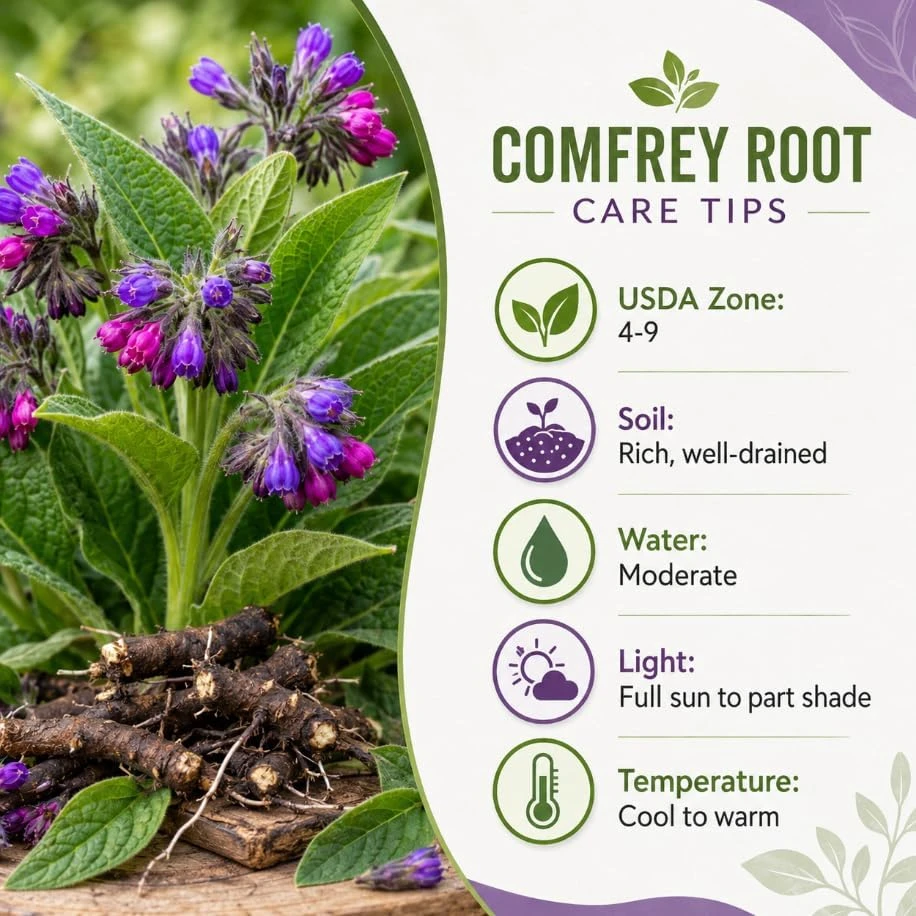 7 Bocking 14 Comfrey Roots for Planting – Perennial Herb Root Cuttings Outdoor - Image 5