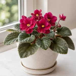 African Violet Live Plant Red Flowers, 3-5 Inches, 4 Inch Pot, Potted Houseplant - Image 7