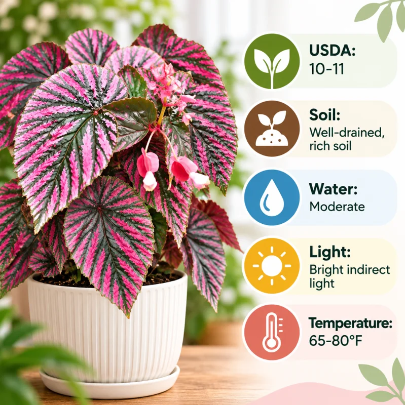 Begonia Brevirimosa Exotica Red Live Plant – 4-8 Inch Tall – Indoor/Outdoor - Image 6