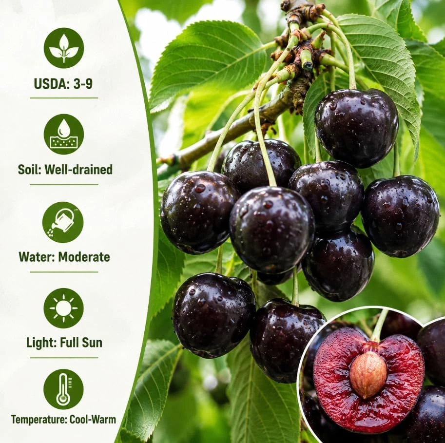 Black Cherry Bare Root Trees – Live Plant – 5 Pack, 1-2 ft Tall – Outdoor Fruit - Image 6