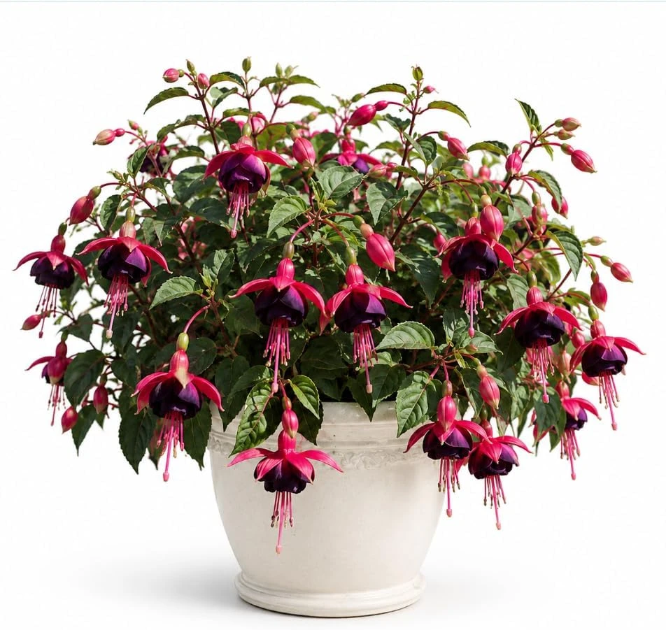 Black Fuchsia Live Plant - 4-6 inch Tall, 5 Inch Pot, Unique Dark Blooms - Image 1