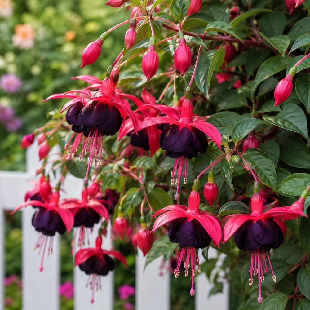 Black Fuchsia Live Plant - 4-6 inch Tall, 5 Inch Pot, Unique Dark Blooms - Image 5