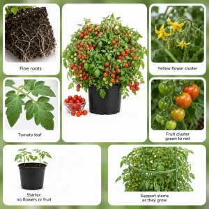 Cherry Tomato Live Plant - 2 Pack Starter Plants, 4-6 Inches Tall - Image 8