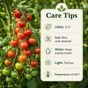 Cherry Tomato Live Plants, 2-Pack, 4-6 Inches Tall, 4 Inch Pot, Outdoor Vegetable Starter Plants - Image 5
