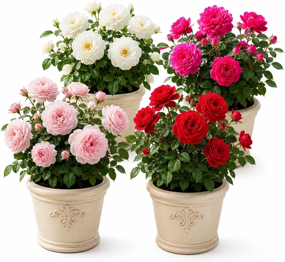 Climbing Roses Live Plant, Random Color, Fragrant Rose Bush, Perennial, 2-4 Inch Tall - Image 1