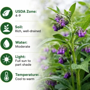 Comfrey Root Cuttings - 5 Live Rhizomes for Planting - Garden Herb, 3-5 Inch - Image 5