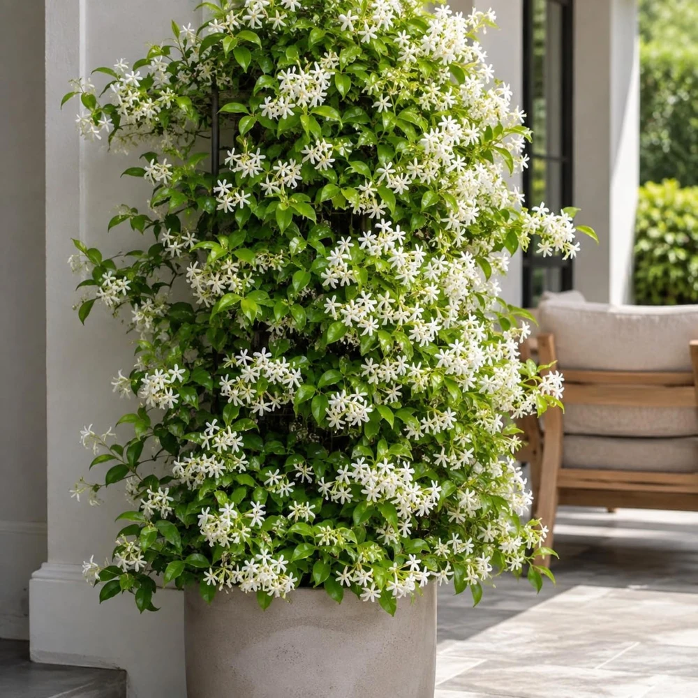 Confederate Star Jasmine Live Plant, Fragrant Flowering Vine, 4-6 Inch Tall, Indoor/Outdoor - Image 1