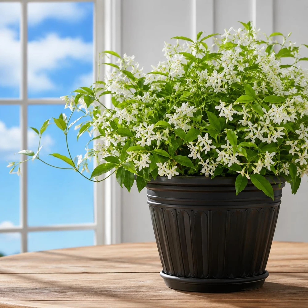 Confederate Star Jasmine Live Plant, Fragrant White Flowering Vine, 4-6 Inch Tall, Indoor/Outdoor - Image 1