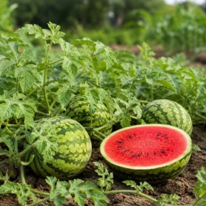 Crimson Sweet Watermelon Live Plants – 2 Heirloom Starter Seedlings – 4 Inch Pot – 3-5 Inch Tall - Image 2