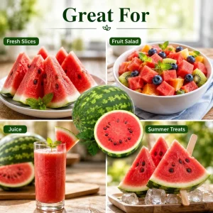Crimson Sweet Watermelon Live Plants – 2 Heirloom Starter Seedlings – 4 Inch Pot – 3-5 Inch Tall - Image 5