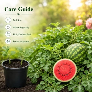 Crimson Sweet Watermelon Live Plants – 2 Heirloom Starter Seedlings – 4 Inch Pot – 3-5 Inch Tall - Image 7