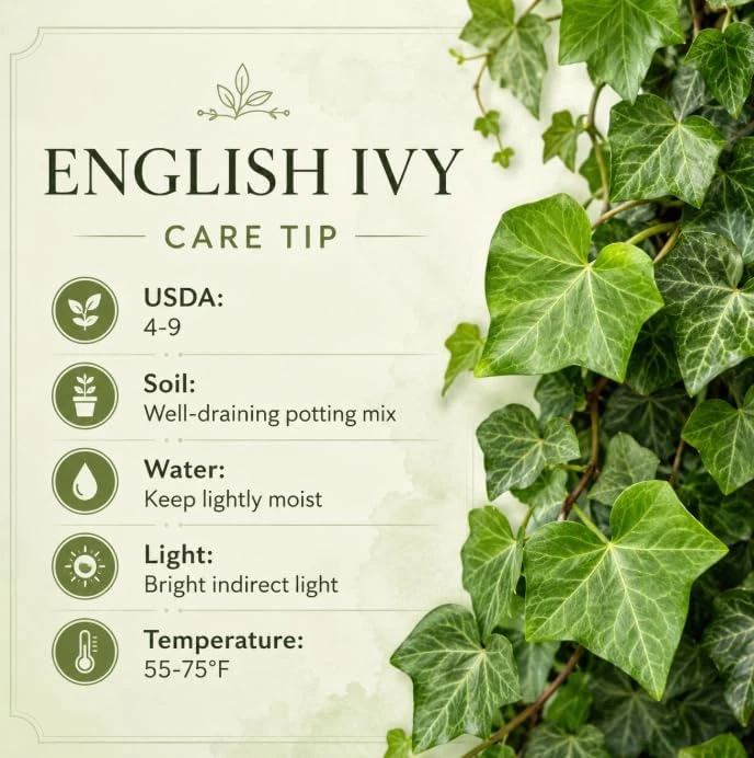 English Ivy Live Plants – 2 Pack, 3-5 Inch Tall Trailing Foliage for Indoors & Outdoors - Image 4