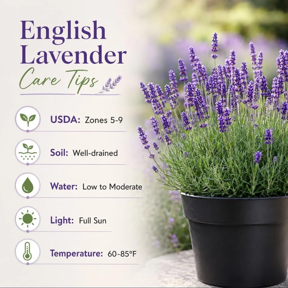 English Lavender Live Plant – Perennial Fragrant Purple Flower – 2-4 Inch Tall, 3 Inch Pot - Image 4