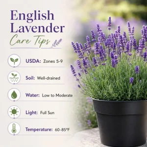 English Lavender Live Plant – Purple Perennial Herb – 4-6 Inch Tall, 5 Inch Pot – Indoor/Outdoor Fragrant Flower - Image 4