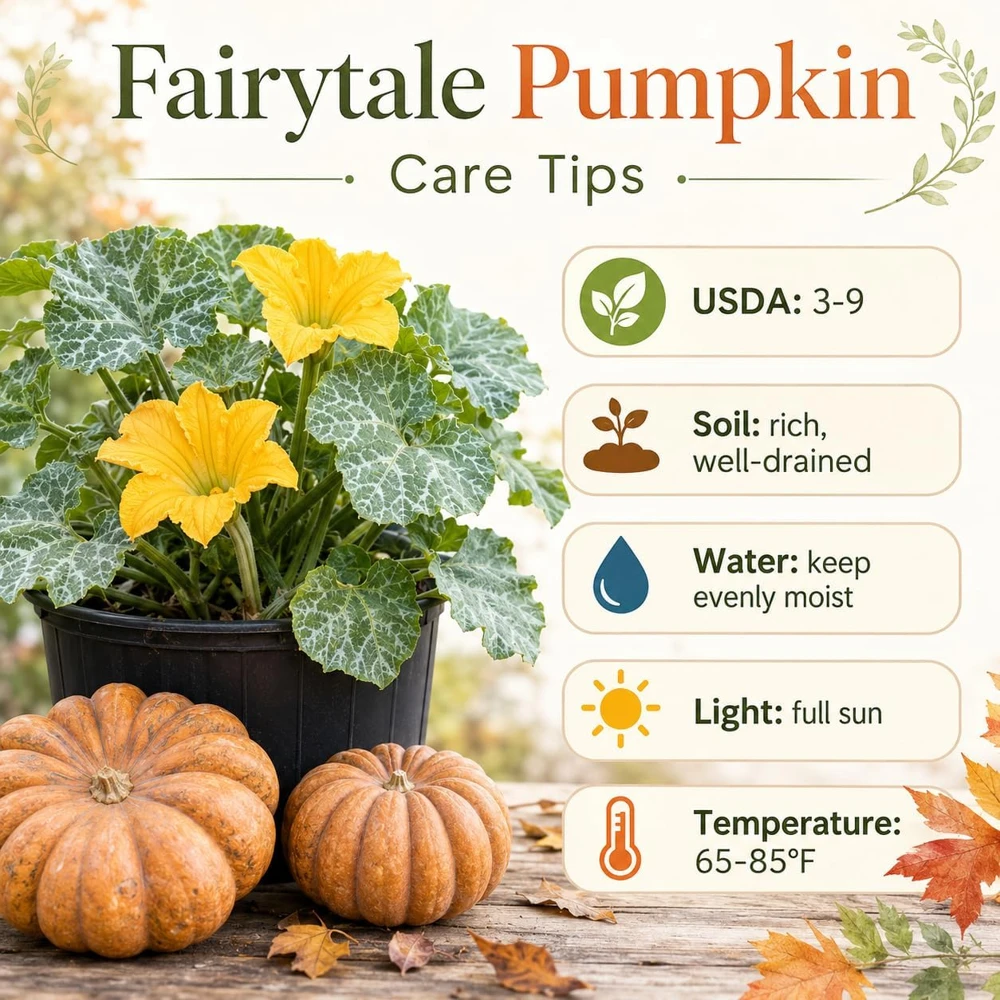 Fairytale Pumpkin Plant - Winter Squash Vegetable Garden, 2-4 Inch Tall - Image 4