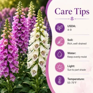 Foxglove Live Plant - Hardy Perennial Summer Flowers, 2-4 Inch Tall, 3 Inch Pot - Image 5
