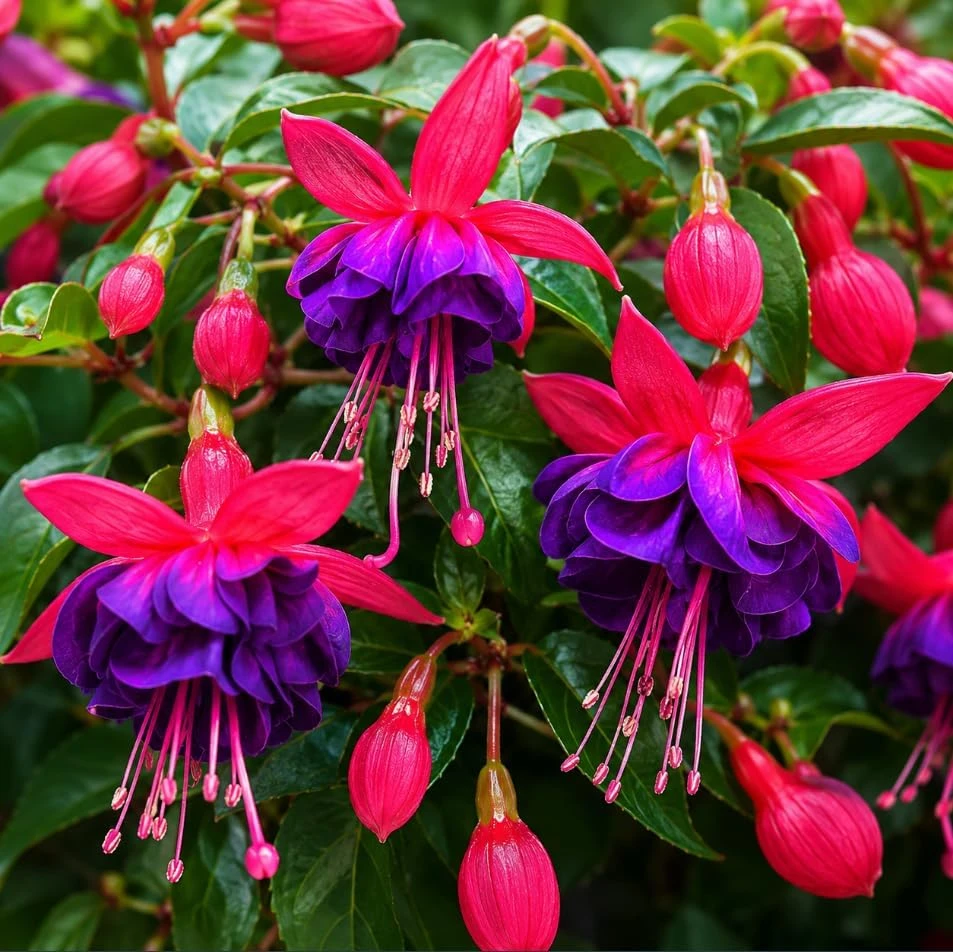Fuchsia Live Plant – Pink & Purple Flowers, 4-6 inch Tall, 5 Inch Pot - Image 3