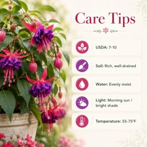 Fuchsia Live Plant - Random Color Flower, 4-6 Inch Tall, 5 Inch Pot - Image 4
