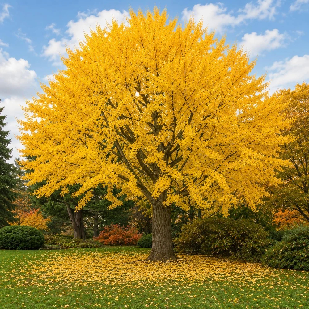 Ginkgo Biloba Live Plant - Perennial Tree, Yellow Fall Foliage, 6-12 Inch Tall, Quart Pot - Image 1