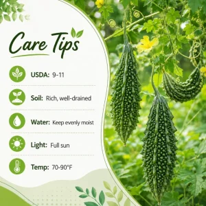 Green Bitter Melon Live Plant – 3-5 Inches Tall in 4 Inch Nursery Pot – Bitter Gourd Vegetable Vine for Outdoor Garden & Containers - Image 5