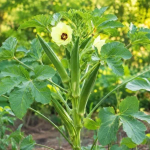 Green Okra Live Plant Set – 2 Plants per Pot – 3-5 Inches Tall – Outdoor Vegetable - Image 6