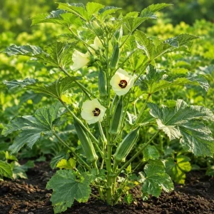 Green Okra Live Plant Set – 2 Plants per Pot – 3-5 Inches Tall – Outdoor Vegetable - Image 7
