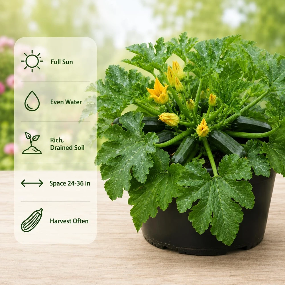 Green Zucchini Live Plants – 2 Pack, 4-6 Inch Summer Squash Seedlings in 4 Inch Pots, Outdoor - Image 5