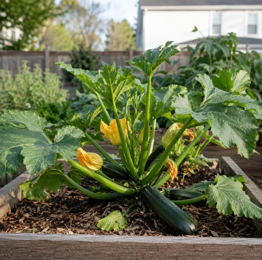 Green Zucchini Live Plants - Set of 2 Summer Squash Starter Seedlings, 4-6 Inch, 4 Inch Pots - Image 2