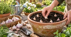 growing garlic in containers