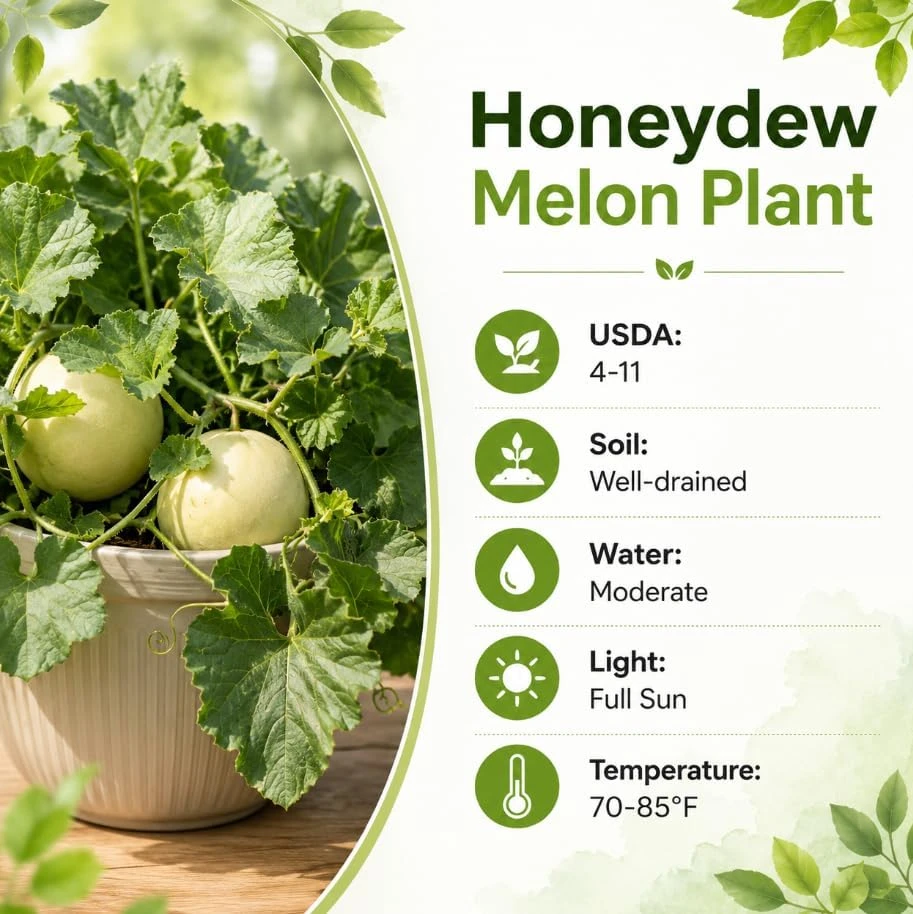 Honeydew Melon Live Plants – 2 Starter Plants in 4 Inch Pot – 3-5 Inches Tall – Outdoor Fruit Vine - Image 5
