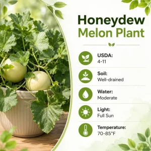 Honeydew Melon Vine Plants - 2 Live Starters, 3-5 Inches Tall, 4 Inch Pot, Outdoor - Image 5
