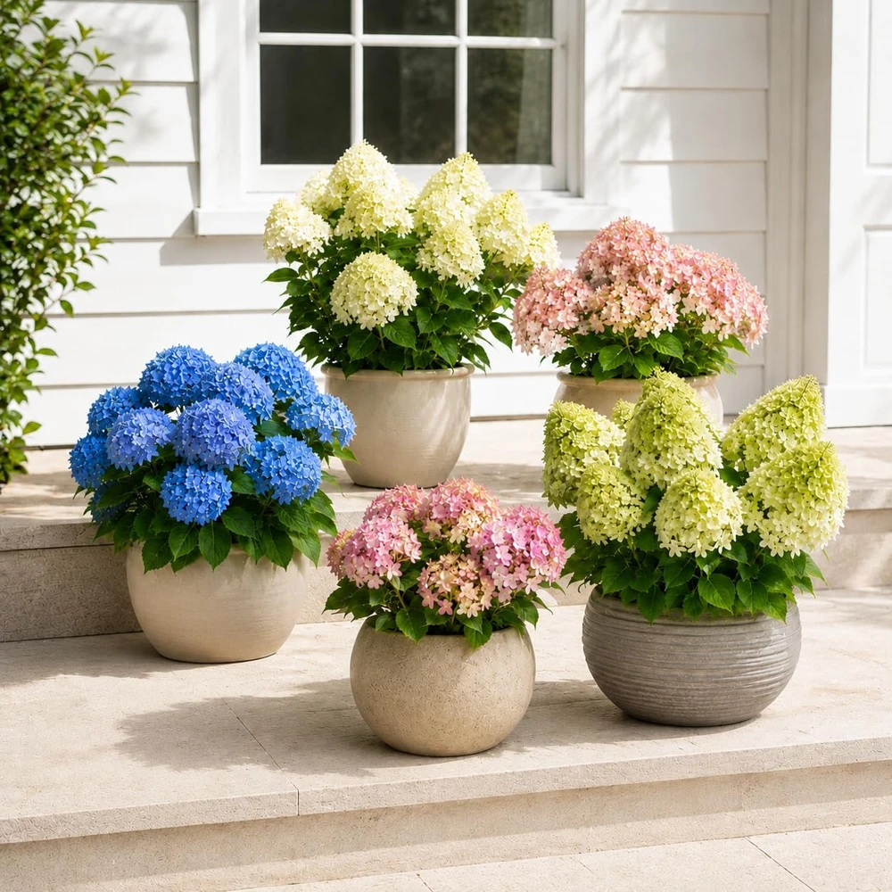 Hydrangea Live Plants, Pack of 2, 5-10 Inch Tall, 2.5 Inch Pot, Outdoor Shrub - Image 1