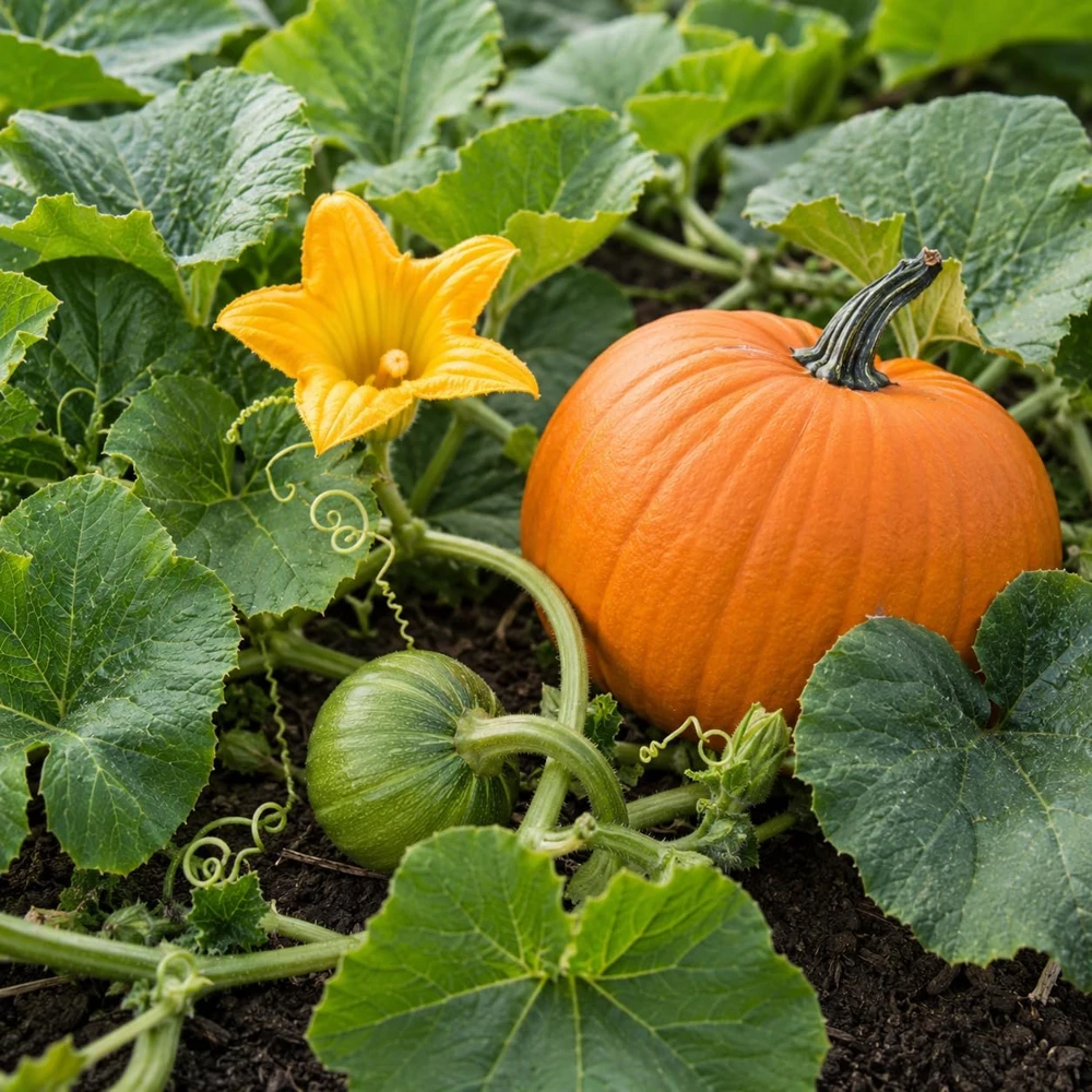 Jack-o'-Lantern Pumpkin Live Plant, Winter Squash Vegetable, 2-4 Inch Tall - Image 8