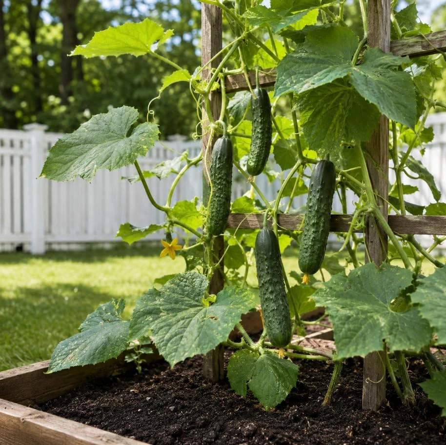 Marketmore Cucumber Live Plant - Slicing Variety, 4 Inch Pot, Outdoor Garden - Image 3