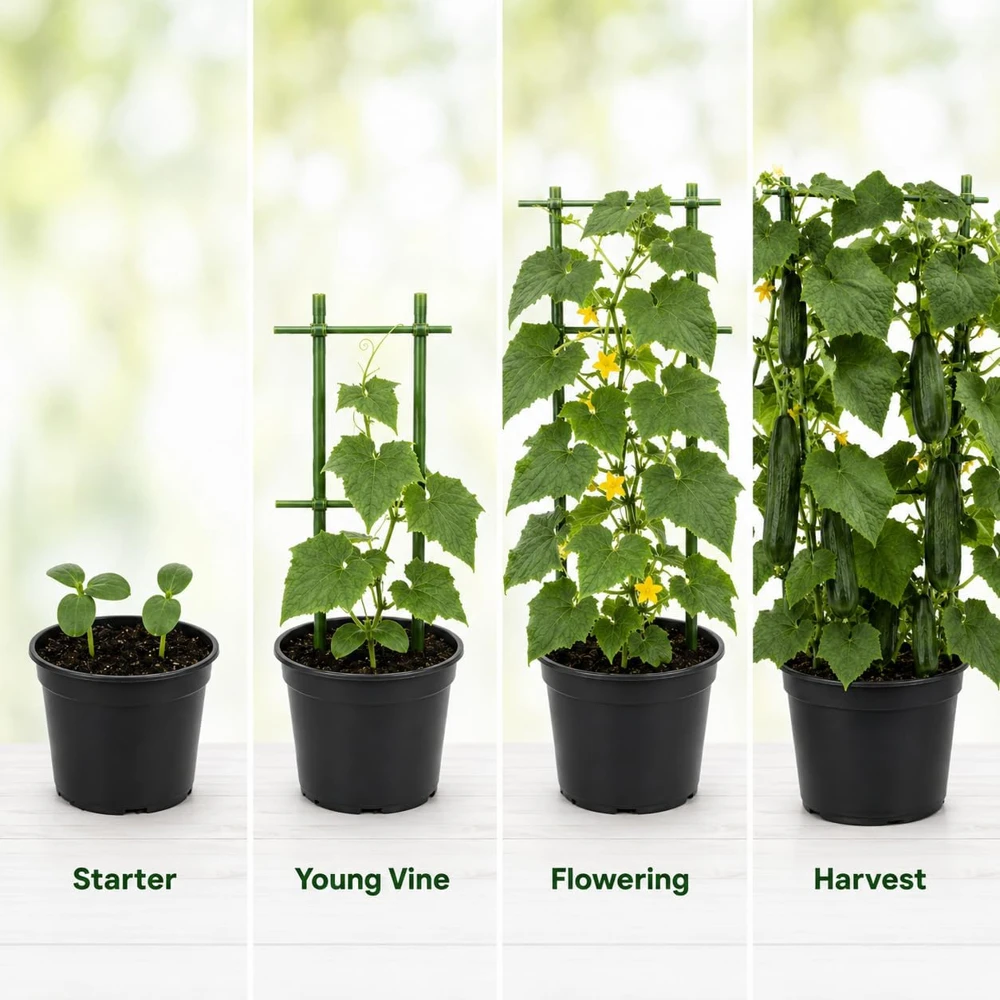 Marketmore Cucumber Live Plant - Slicing Variety, 4 Inch Pot, Outdoor Garden - Image 4