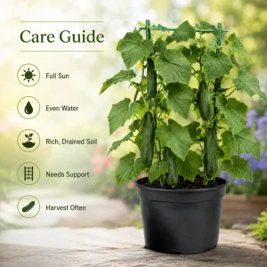 Marketmore Cucumber Live Plant - Slicing Variety, 4 Inch Pot, Outdoor Garden - Image 8