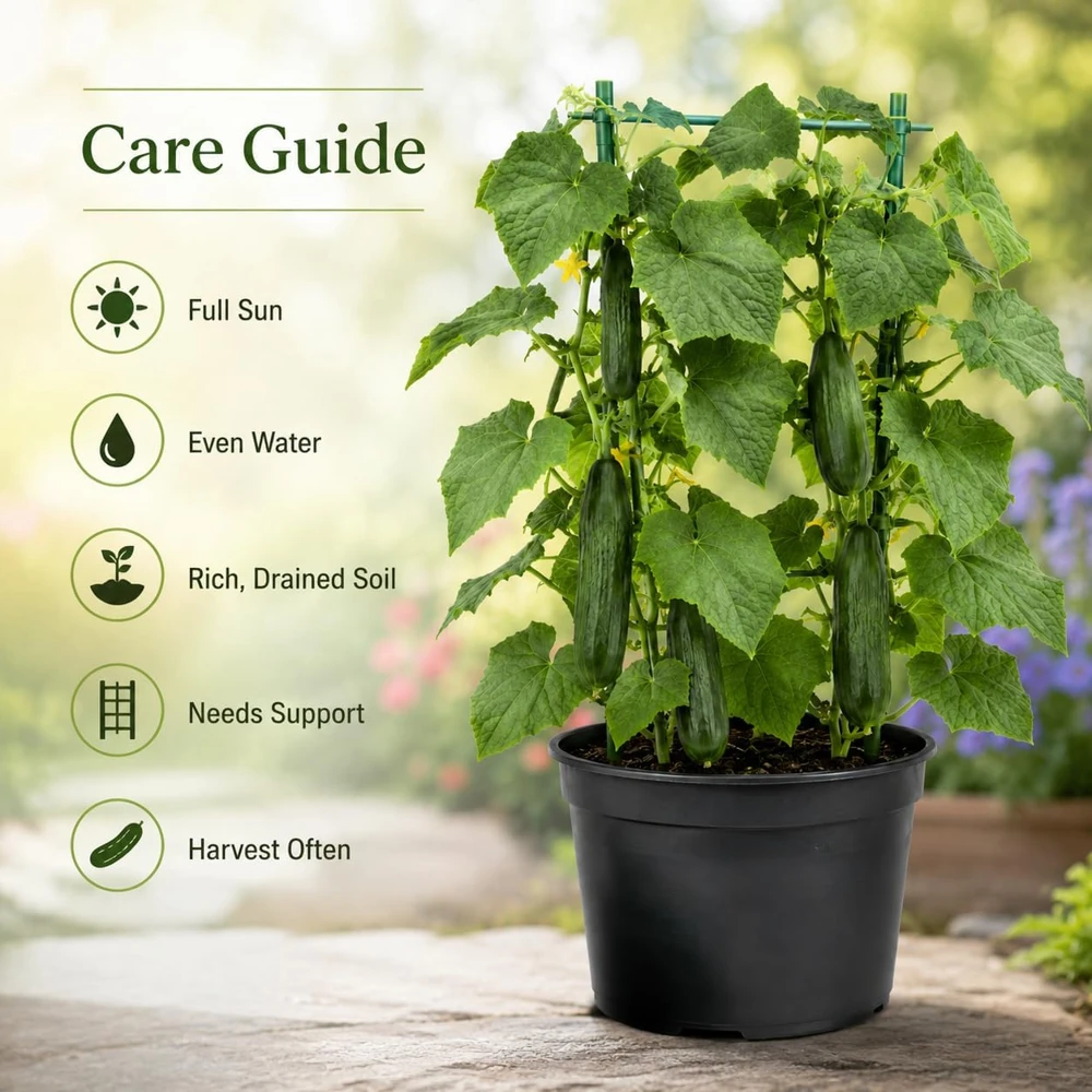 Marketmore Cucumber Live Plant - Slicing Variety, 4 Inch Pot, Outdoor Garden - Image 8