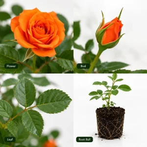 Miniature Orange Rose Live Plant – 4 Inch Pot, 4-6 Inches Tall, Outdoor - Image 6