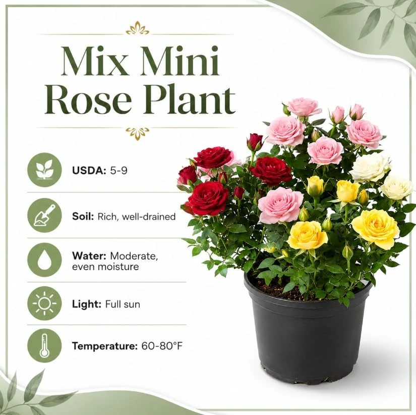 Miniature Rose Live Plants - 2 Pack, Assorted Colors, 4-6 In Tall in 4 In Pots, Outdoor - Image 5