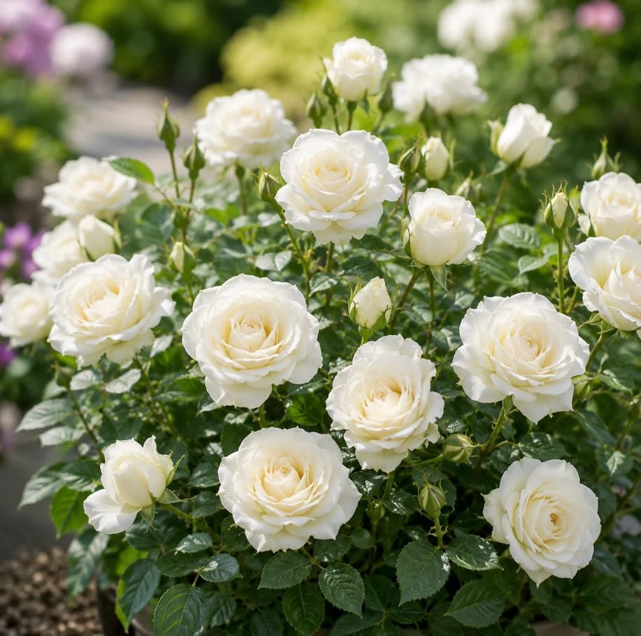 Miniature White Rose Live Plant - 4 Inch Pot, 4-6 Inches Tall, Compact Shrub for Containers & Gardens - Image 2