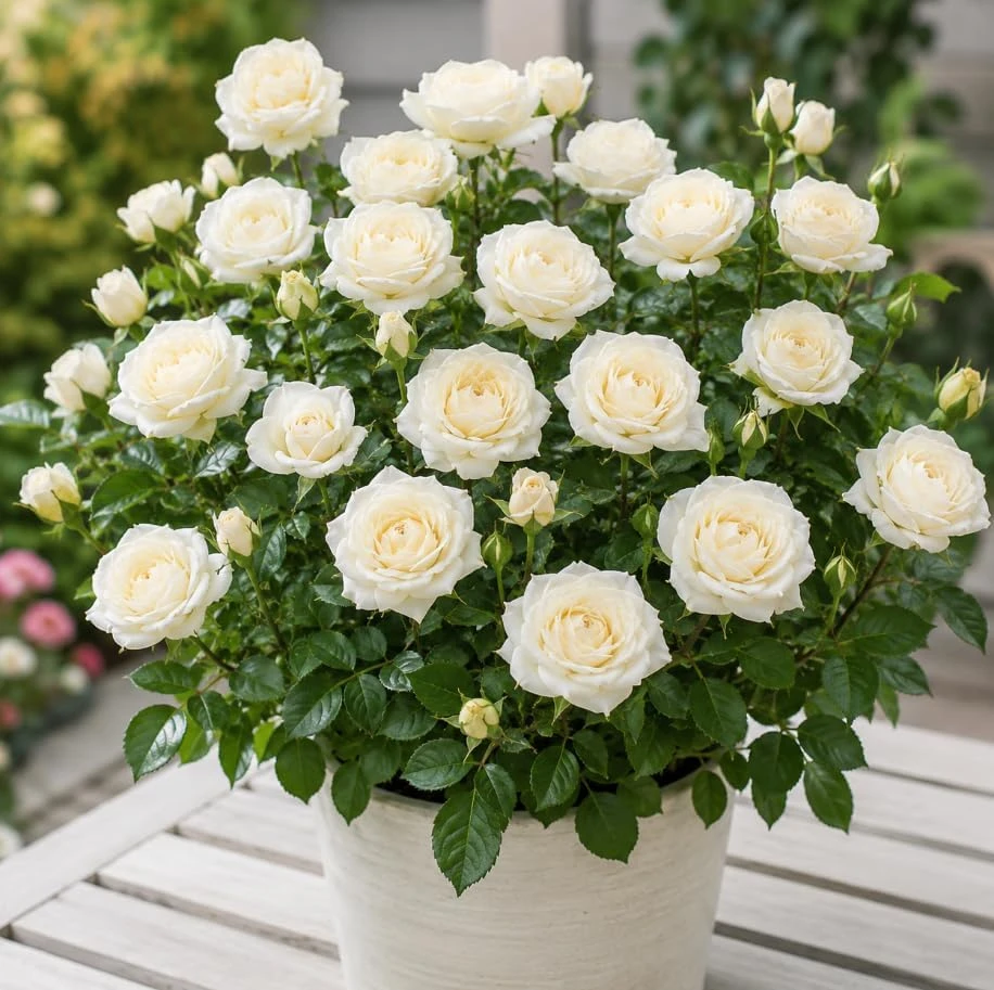 Miniature White Rose Live Plant - 4 Inch Pot, 4-6 Inches Tall, Compact Shrub for Containers & Gardens - Image 6