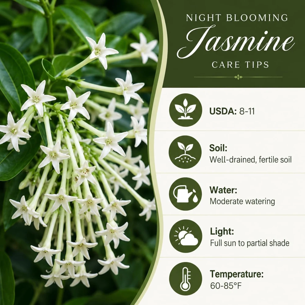 Night Blooming Jasmine Live Plant - Fragrant White Flowers, 4-6 Inch Tall, 3 Inch Pot - Image 4