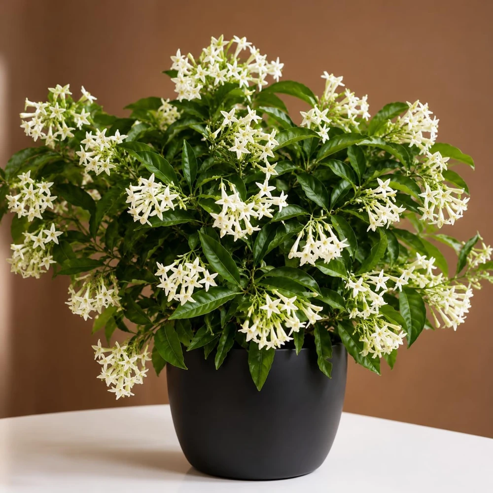Night Blooming Jasmine Live Plant - Fragrant White Flowers, 4-6 Inch Tall, 3 Inch Pot - Image 1