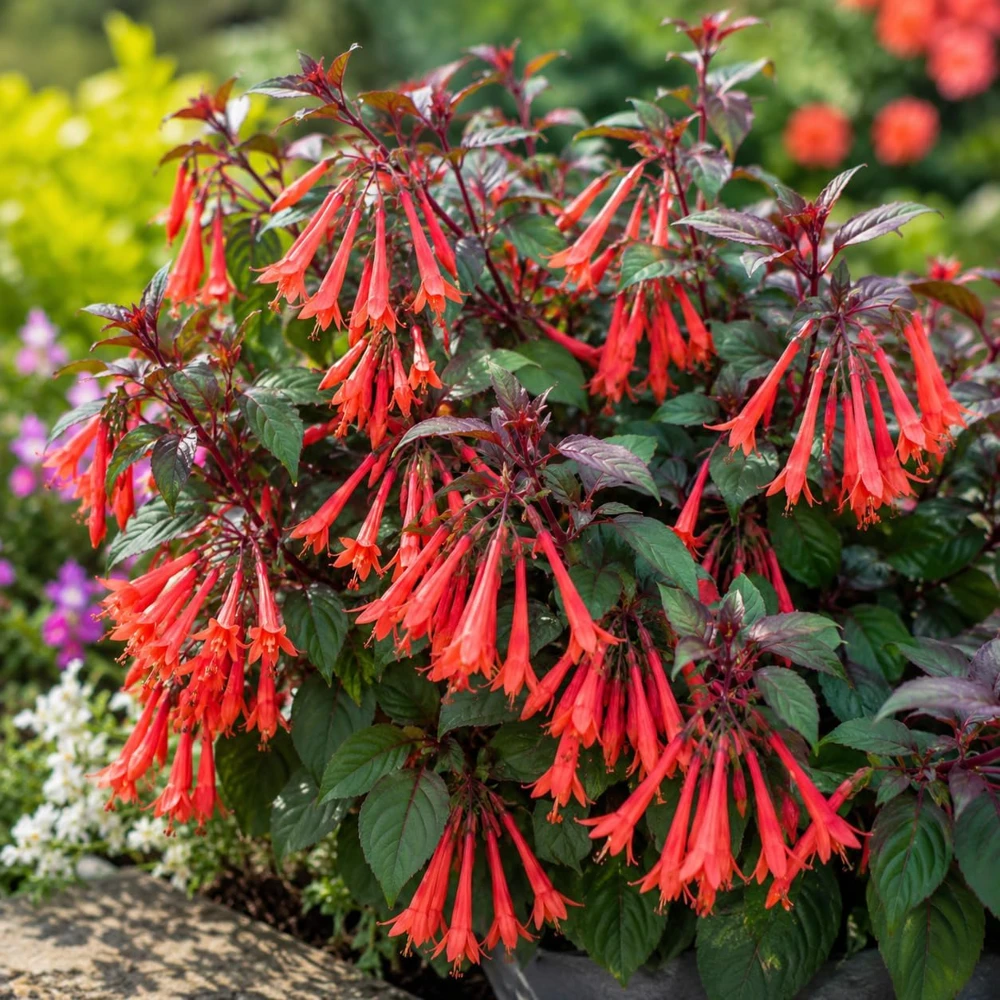 Orange Fuchsia Live Plant – 4-6 inch Tall, 5 Inch Pot – Home Garden Flowers - Image 5
