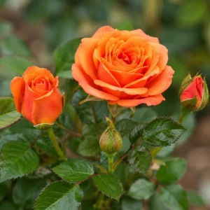 Orange Miniature Rose Live Plant - 4-6 Inches Tall, 4 Inch Pot - Compact Flowering Shrub for Patios & Gardens - Image 2